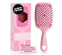 FHI Heat UNbrush Brosse démêlante pour un brossage sans douleur de tous les types de cheveux humides ou secs, poils DuoFlex antistatiques résistants, poignée légère, brosse à cheveux ventilée, rose