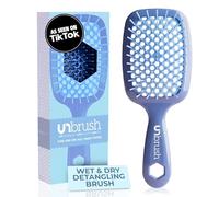 FHI Heat UNbrush Brosse démêlante pour un brossage sans douleur de tous types de cheveux humides ou secs, poils antistatiques DuoFlex durables, poignée légère, brosse à cheveux ventilée, bleu foncé