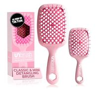 FHI Heat UNbrush Lot combiné de brosses (normale et mini) démêlantes pour tous les types de cheveux (humides ou secs), à poils antistatiques DuoFlex, ventilée pour un coiffage sans douleur