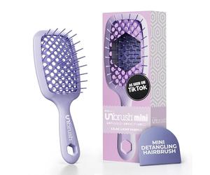 FHI Heat UNbrush Mini Brosse à Cheveux Démêlante et Aérée, Brossage sans Douleur, tous Types de Cheveux, Secs ou Mouillés, Picots DuoFlex Antistatiques, Manche Léger, Violet Clair Lilas