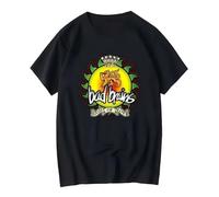 FHIAYRX Bad Brains God of Love Black T Shirt Vintage Washed Unisex Slightly Homme Graphic Streetwear Comfortable