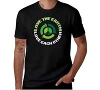 FHIAYRX Love The Earth Love Each Other with Prints Anime Oversize T-Shirt Men Women's Cotton Cool Short Sleeve Adult