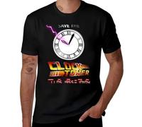 FHIAYRX Luxury Man Heavy Brand for Clock Tower Save High T-Shirt Quality The Cotton