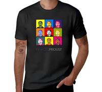 FHIAYRX Marcel Proust Pop-Art Poster Portrait T-Shirt Tops Anime Tshirt Vintage Men