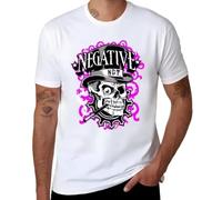 FHIAYRX Negative T-Shirt Man Cotton Graphic for Man Pack White Graphic Vintage
