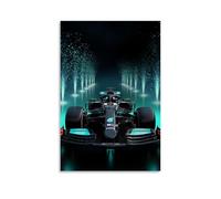 FHILTNMWC Poster de Formule 1 sur toile encadrée avec cadre en bois intégré pour maison, chambre à coucher, garage, 30 x 45 cm, style sans cadre