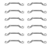Fhioevt 12 Pièces Pontet INOX Boucles de Pont pour Kayaks Plaque Oeillet Acier Inoxydable 304 Platine Oeil de Pontet Accastillage Bateau pour la Fixation du Gréement de Kayak Canoë (M5x75)