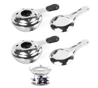 Fhioevt 2 Pièces Brûleur À Fondue à Alcool Réchaud à Alcool en Acier Inoxydable Brûleur Pâte Mini Réchaud à Alcool Portable Brûleur à Alcool Détachable Brûleur d'alcool pour Fondue Camping (Argent)