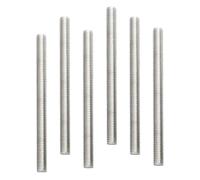 Fhioevt 6 Pièces Tige Filetée M10 x 200 mm Tiges Filetées en Acier Inoxydable Entièrement Filetées Goujons Classe de Résistance A2-70,DIN 975 pour Fabrication Industries Construction (Argent)