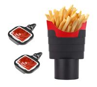 Fhioevt Frites Porte Gobelet Voiture Porte Sauce Voiture avec 2 Support Sauce Voiture Porte-Gobelet à Sauce Support de Frites de Sauce de Voiture pour Voiture Frite Sauce Collation