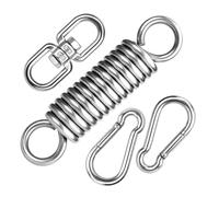 Fhioevt Ressort Oscillant pour Chaise Suspendue Ressort en Acier Inoxydable 304 avec Crochet Pivotant à 360° et 2 Mousquetons Kits de Suspension à Ressort pour Hamac Sacoche de Frappe (4 Pcs)