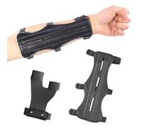 Fhioevt Set Protège Bras de Tir à l'arc en Cuir PU Garde de Bras de tir à l'arc Noir Protection d'avant-Bras avec Sangles Réglable et Cuir Protège Doigts pour Arc Classique Arc Composé