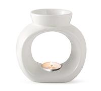 FHISKUNYU Brûleur Fondant en Céramique, Brule Parfum Blanc avec Bruleur Bougie - Design Minimaliste, Diffusion Aromatique Large pour Maison, Bureau & Espaces Wellness