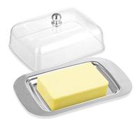 FHISKUNYU Butter dish, avec couvercle et poignée Boîte à beurre en acier inoxydable，for 250 g butter, convient pour la conservation de fromages, plats froids, gâteaux, desserts，Fruits