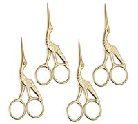 FHISKUNYU Ciseaux à Broder Lot de 4, Ciseaux de Couture en Acier Inoxydable Doré, pour Broderie/Bricolage/Usage Quotidien, Style Moderne Taille 3,6 + 4,5 Pouces