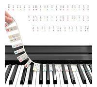 FHISKUNYU Étiquettes de Piano Arc-en-Ciel Réutilisables, Guide Visuel pour Débutants avec 88 Touches en Silicone, Clavier Amovible sans Autocollants (Couleurs Multicolores)