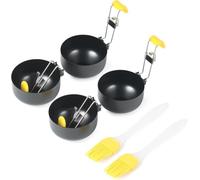 FHISKUNYU Lot de 2 pocheuses à œufs en acier inoxydable pliables, cuiseurs à œufs antiadhésif pour œufs pochés et durs, ustensile de cuisine pour petit-déjeuner, omelette et repas rapide