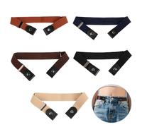 FHISKUNYU Lot de 5 Ceintures Sans Boucle Élastiques pour Enfants Garçons/Filles-Blanc/Noir/Marine/Brun/Camel