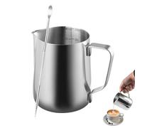 FHISKUNYU Pichet Lait Inox 350ml avec Latte Art Pen - Pot à Lait Inox pour Barista, Barista Outils de Latte Art pour Cappuccino et Espresso