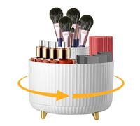 FHISKUNYU Rangement Maquillage Rotatif à 360° - Organisateur Maquillage Grande Capacité avec 5 Compartiments, Design Ouvert, Angles Arrondis, Pour Pinceaux, Rouge à Lèvres, Rangement Coiffeuse Pratiqu