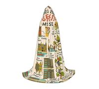 FHIZOAL Amsterdam See Travel Gui Halloween Cape à capuche pour adolescents sorcières vampires Faucheuse Costume de fête à thème Comic Con