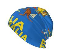 FHIZOAL Australie Map Icons Chapeau en tricot pour homme et adulte Chapeaux chauds d'hiver Casquette tête de mort par temps froid Randonnée Ski Activités de plein air, Noir , Taille unique