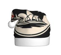 FHIZOAL Australie Sydn Chapeau décoratif de Noël pour adulte Chapeau festif en peluche douce et légère Fête du Nouvel An Vacances