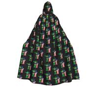 FHIZOAL Cape à capuche Amérique et Brésil pour adulte pour cosplay, carnaval, fête, faucheuse vampire, mystérieuse mascarade