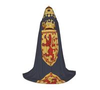 FHIZOAL Cape à capuche avec blason du lion royal sur bouclier pour adolescents, sorcières, vampires, faucheuse costumée, fêtes à thème, comic con