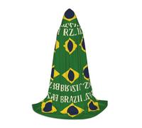 FHIZOAL Cape à capuche avec drapeau du Brésil pour adolescents, sorcières, vampires, faucheuse, fêtes à thème, Comic Con