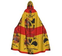 FHIZOAL Cape à capuche avec drapeau espagnol pour adulte, motif tête de mort, vampire, sorcière, Halloween, Noël, cosplay, fêtes à thème