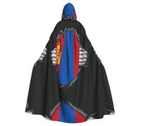 FHIZOAL Cape à capuche avec drapeau mongol pour Halloween, Noël, sorcière, vampires, faucheuse