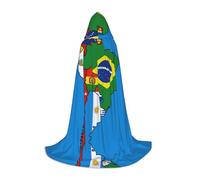 FHIZOAL Cape à capuche avec drapeaux de l'Amérique du Sud pour adolescents, déguisement, fêtes à thème, cosplay, carnaval, sorcière, vampires