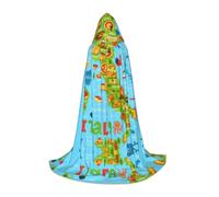 FHIZOAL Cape à capuche avec icônes de nourriture pour adolescents - Cape à capuche pour déguisement, fêtes à thème, cosplay, carnaval, sorcière, vampires