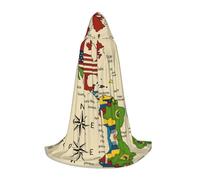 FHIZOAL Cape à capuche colorée de la carte des Amériques pour adolescents - Déguisement pour soirées à thème, cosplay, carnaval, sorcière, vampires