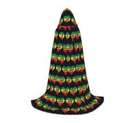 FHIZOAL Cape à capuche en forme de cœur jamaïcain pour adolescents - Cape à thème pour cosplay, carnaval, sorcière, vampires