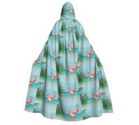 FHIZOAL Cape à capuche flamant rose dans l'eau pour adulte, cosplay, carnaval, fête, faucheuse vampire, mystérieuse mascarade