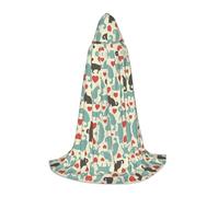 FHIZOAL Cape à capuche Happy Walking Kitty Halloween pour adolescents sorcières vampires Faucheuse Costume fête à thème Comic Con