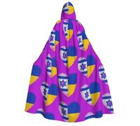 FHIZOAL Cape à capuche Israël et Ukraine pour adulte pour cosplay, carnaval, fête, faucheuse vampire, mystérieuse mascarade