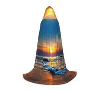 FHIZOAL Cape à capuche Last Sun Rays Of Over The Sea Waves pour adolescents, déguisement, soirées à thème, cosplay, carnaval, sorcière, vampires