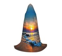 FHIZOAL Cape à capuche « Last Sun Rays Of Over The Sea Waves » pour adolescents, sorcières, vampires, faucheuse costumée, fêtes à thème, Comic Con