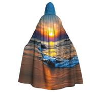 FHIZOAL Cape à capuche « Last Sun Rays Of Over The Sea Waves » pour Halloween, Noël, sorcière, vampires, faucheuse, costumade, fête