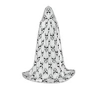 FHIZOAL Cape à capuche monochrome sur le thème d'Halloween avec tête de squelette pour adolescents, sorcières, vampires, faucheuse costumée, fêtes à thème, Comic Con