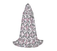 FHIZOAL Cape à capuche motif tête de mort florale pour adolescents, sorcière, vampires, faucheuse, fêtes à thème, comic Con
