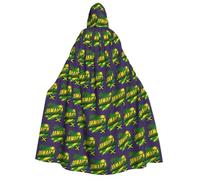 FHIZOAL Cape à capuche pour adulte avec drapeau de la Jamaïque pour cosplay, carnaval, fête, faucheuse vampire, mystérieuse mascarade