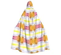 FHIZOAL Cape à capuche pour adulte avec jolies étoiles de mer avec lunettes jaunes pour cosplay, carnaval, fête, faucheuse vampire, mystérieuse mascarade