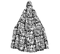 FHIZOAL Cape à capuche pour adulte avec tête de mort maléfique pour cosplay, carnaval, fête, faucheuse vampire, mystérieuse mascarade