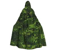 FHIZOAL Cape à capuche pour adulte - Camouflage numérique - Pour cosplay, carnaval, fête - Faucheuse vampire mystérieuse - Vert