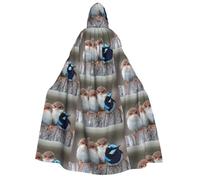 FHIZOAL Cape à capuche pour adulte Quatre oiseaux pour cosplay, carnaval, fête, faucheuse vampire, mystérieuse mascarade