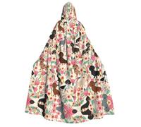 FHIZOAL Cape à capuche pour adulte teckel pour cosplay, carnaval, fête, faucheuse vampire, mystérieuse mascarade